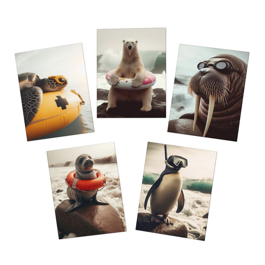 Natural Born Swimmers Blank Cards (5-Pack)