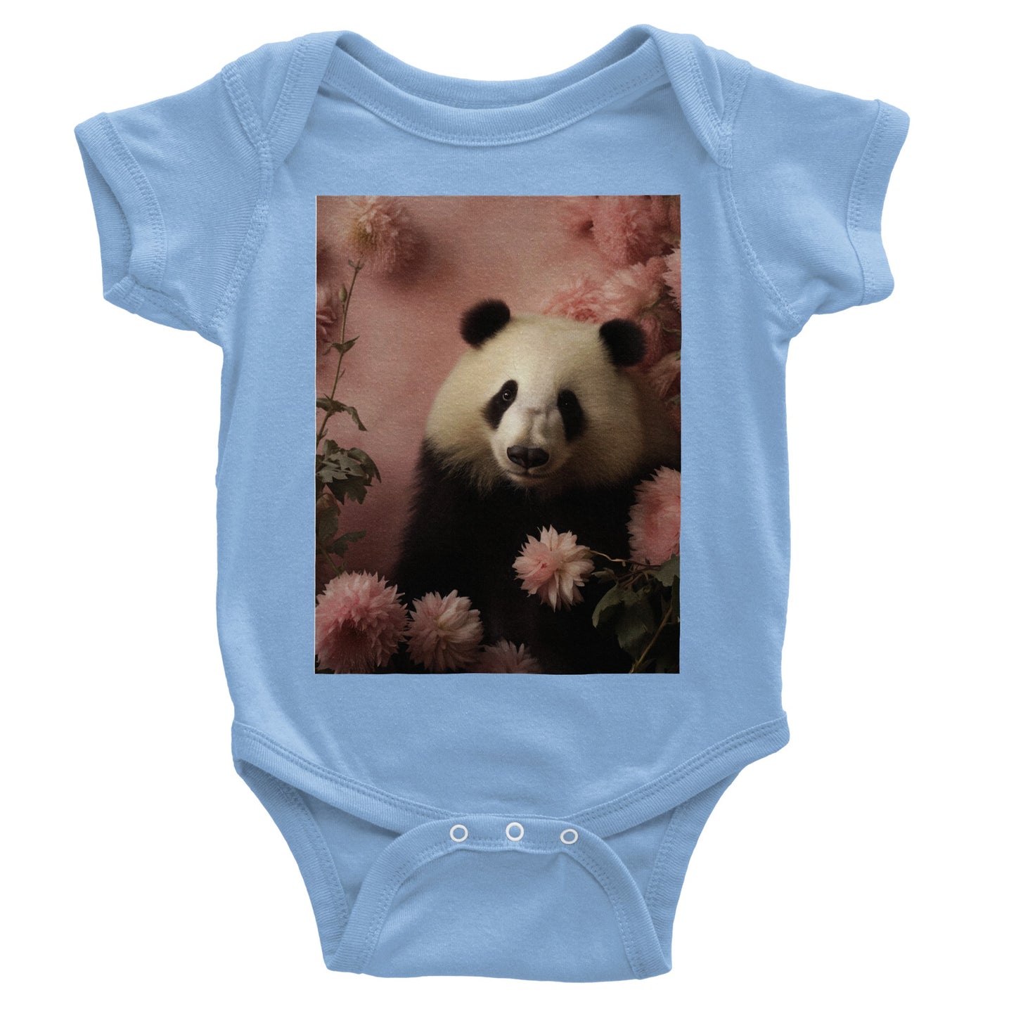 Dahlia Panda (Body classique à manches courtes pour bébé - expédition incluse)