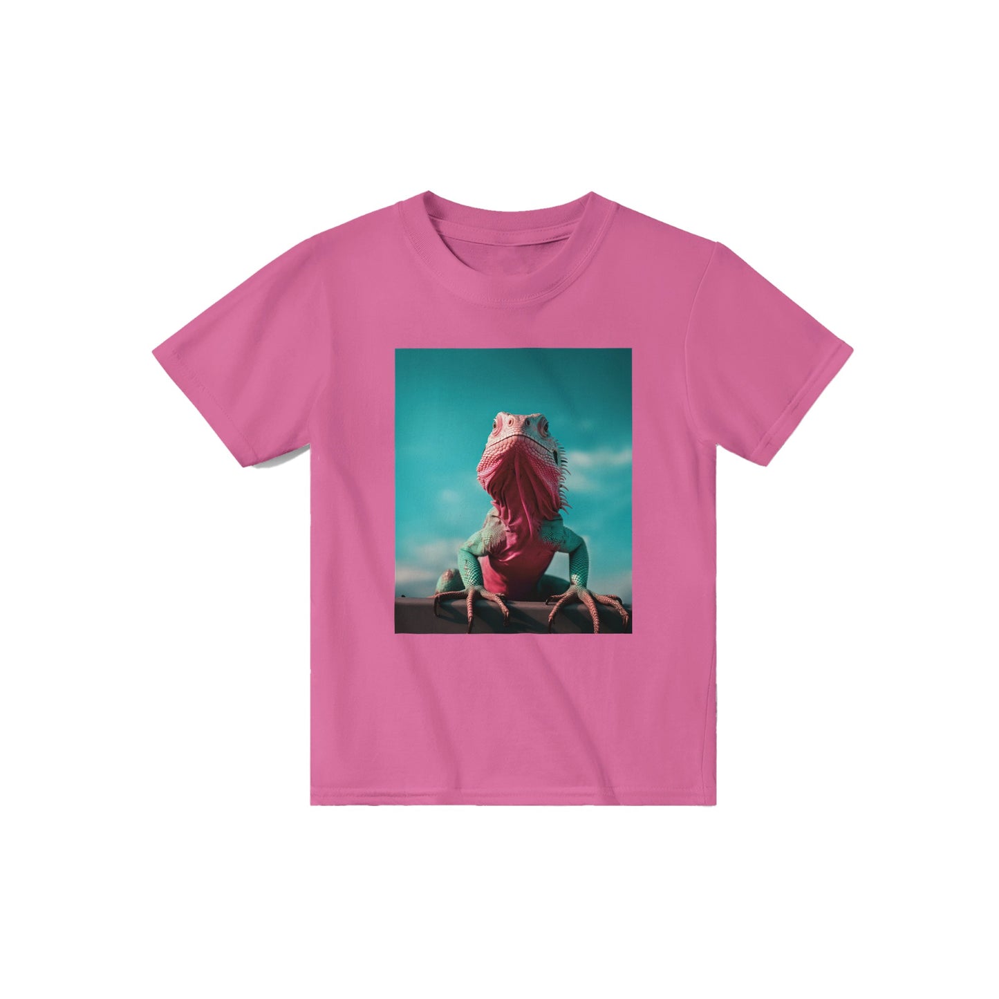 Iguana rosa (camiseta clásica con cuello redondo para niños - envío incluido)