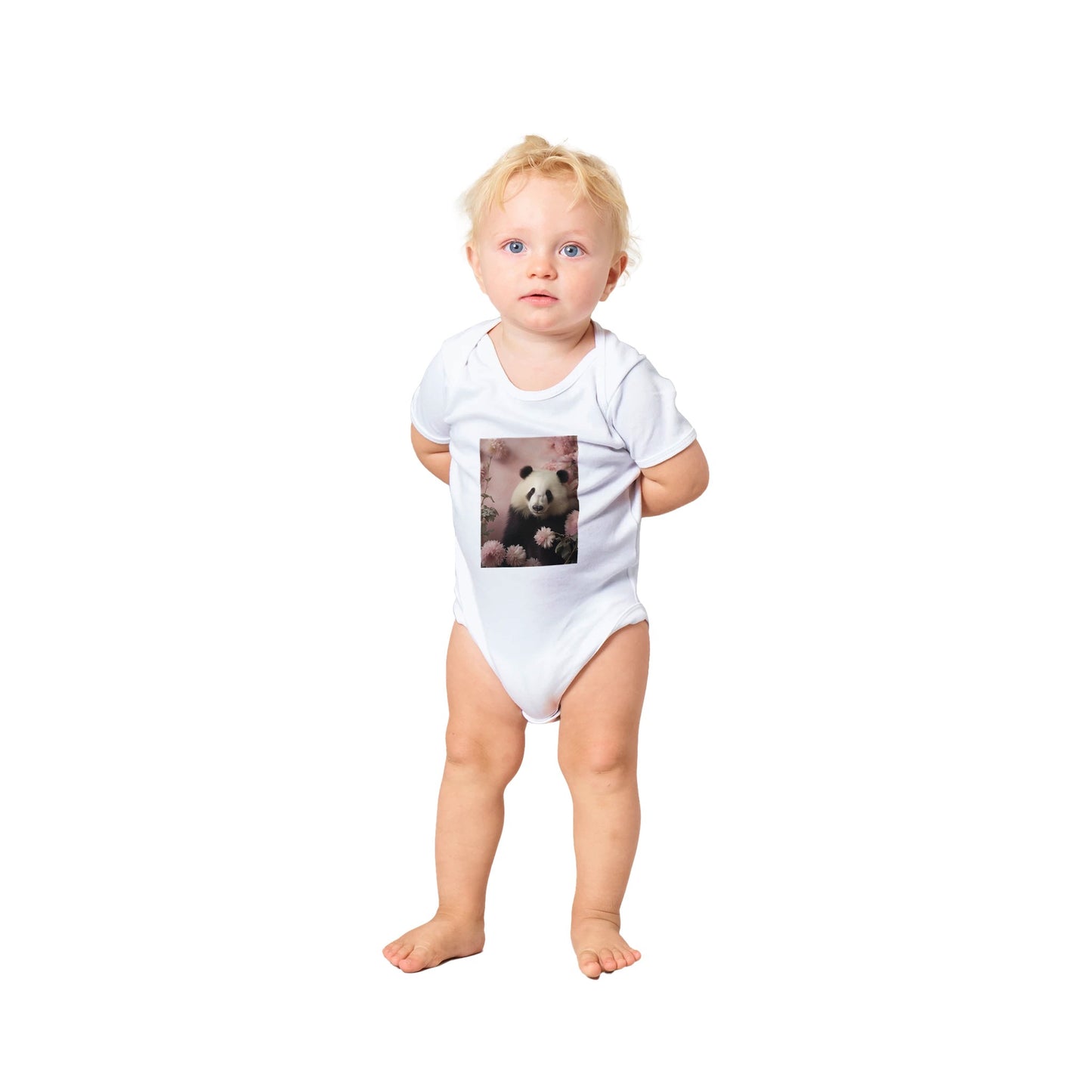 Dahlia Panda  (Classic Baby Short Sleeve Bodysuit - shipping included)