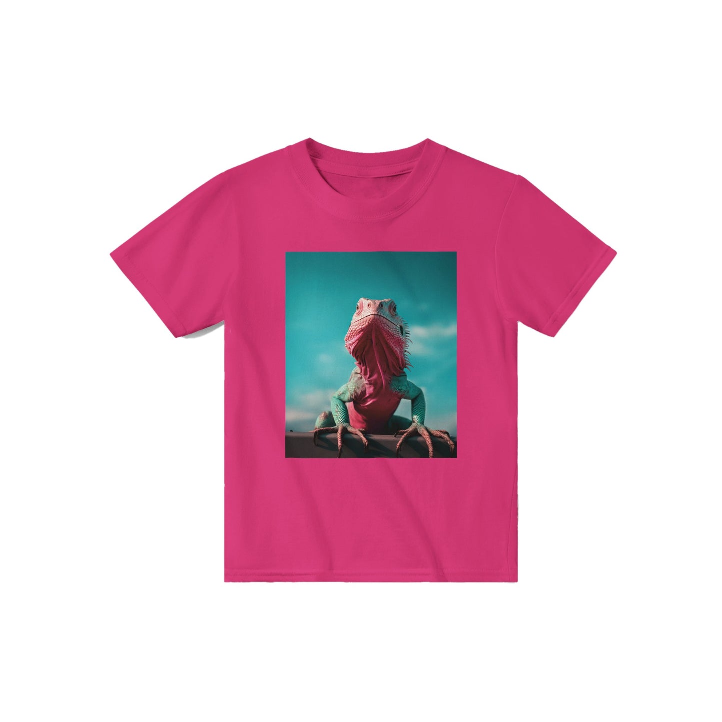 Iguana rosa (camiseta clásica con cuello redondo para niños - envío incluido)