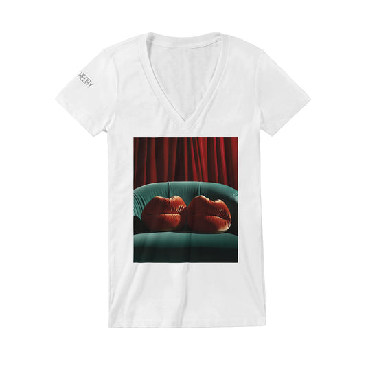 Hot Lips (Premium Womens V-Neck T-shirt - shipping included)