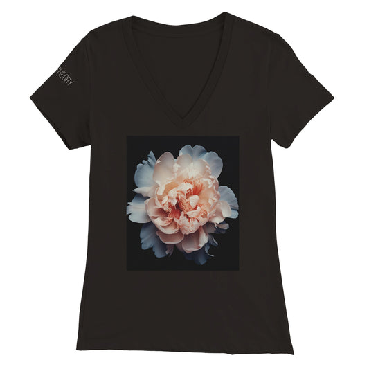 Naissance (T-shirt col en V Premium pour femme - frais de port inclus)